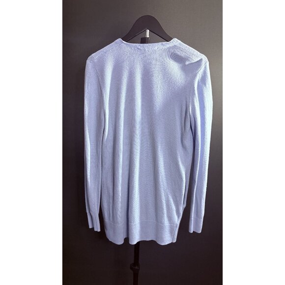 Ann Taylor Loft Womens Light Blue Open Front Cardigan Sweater Long Sleeve Ribbed - Picture 4 of 6